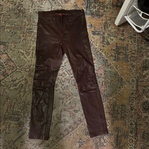Rag & Bone Mahogany Leather Trousers